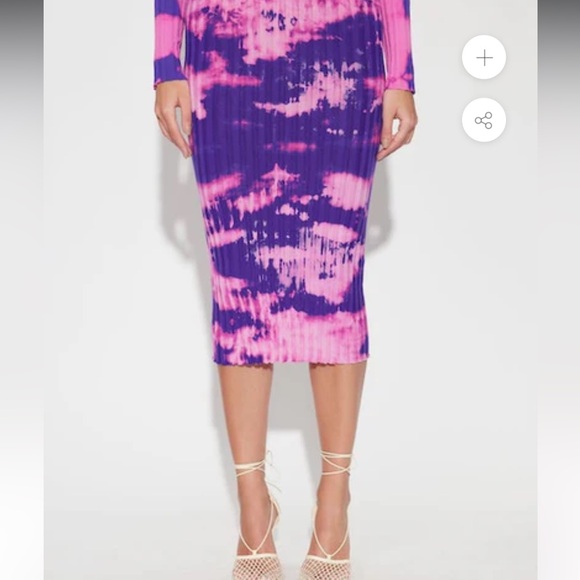 170 NWT Cotton Citizen $175 Purple and Pink Tie-Dye Midi...